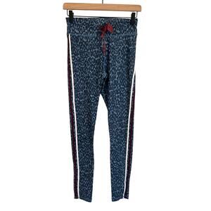 The Upside Blue Leopard Leggings Drawstring US 6